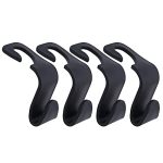 About Space Car Backseat Headrest Hook – 4 Pcs Plastic Hanging Storage Holder – Car Organizer – Space Saving Organiser for Handbags,Wallets,Grocery Bags,Umbrella Caps – Suitable for All Cars (Black)
