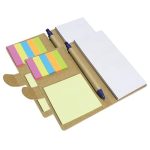 Prostuff.in® Memo Note Making Pad with Sticky Notes Colourful Flags and A Small Size Pen Eco-Friendly Carry Along Writing Notes for School College Office Use Student and Teacher 1 Pcs Brown Color