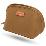 AirCase Canvas Toiletry kit travel organizer, easy to clean spacious storage pouch for shaving, makeup, cosmetic, gadgets, for men & women, Mustard
