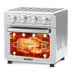 AGARO Regal Air Fryer, 23L, Family Rotisserie Oven, 1800W Electric Air Fryer Toaster Oven, 7 Presets Menu for Baking, Roasting, Toasting and Reheat, with Accessories, Silver
