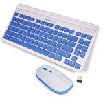 Zebronics-Companion 114 Wireless Keyboard and Mouse Combo Compact 2.4GHz Featuring Integrated Multimedia Keys, Smartphone/Tablet Holder, UV Printed Keycaps, and On/Off Switch(White+Blue)