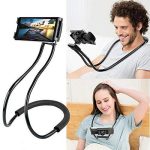 SPYKART ® Flexible 360° Degree Rotation Hanging Neck Lazy Mobile Phone Tabletop Tablet Holder for 4-6 inches for Flexible Duel Clip, Android and iOS Phones (Colour May Vary)