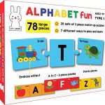 Play Poco Alphabet Fun Type 1-78 Piece Alphabet Matching Puzzle – 7 Different Ways to Play and Learn – Includes 78 Large Puzzle Cards with Beautiful Illustrations