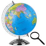 Zest 4 Toyz Globe for Kids, STEM STEAM Educational World Globe with Magnifying Glass for Kids/Political Globe/Office Globe/Globes for Students – 12 INCH – Blue