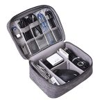 ZIZLY Travel Waterproof Organizer Bag with 3 Removable Dividers, Padded Gadget Carrying Case for Cables, Portable Chargers, Electronics Adapters (Multicolour)