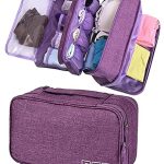 Seagull flight of fashion 3 Layer Lingerie Organizer Bag, Travel Pouch for Storage of Bra, Underwear, Innerwear, Cosmetics, Toiletry for Women – 28 x 15 x 13 cm – Purple