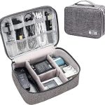 Accessories Organizer Bag, Universal Travel Gadget Bag for Cables, Plugs, Chargers, and More, Ideal Size for Pad, Phone, and Hard Disk (24.5cm x 10cm x 18.5cm) (Grey)