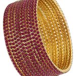 Shining Diva Fashion Set of 12 Latest Traditional Design Gold Plated Stone Bangle for Women