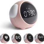 NYTRYD Kids Alarm Clock, Dual Alarm Clock, Night Light, Voice Activated, Temperature Sensing, Toy and Gift for Toddlers, Kids, Students, Boys and Girls