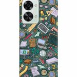 Dugvio Printed Colorful Hard Back Case Cover & Compatible for OnePlus Nord 2T 5G | Student Study Gadgets Pattern (Multicolor) – D24