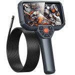 DEPSTECH Endoscope Camera with Light, 5″ IPS Screen, Dual Lens Borescope 7.9mm, 1080P Plumbing Snake Inspection Camera with Split Screen, 32GB TF Card, Hardshell Case, Gadgets for Men, Mechanic-16.5FT