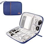 Ambiger Electronic Gadget Organizer Travel Cable Accessories Bag Travel Cord Organizer Case Compact Electronics Accessories Bag for Cable, Cord, Charger, Phone, Hard Drive (Navy Blue)