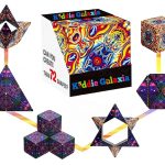 Kiddie Galaxia® Magic Cube Shape Shifting Puzzle Box – Magnetic Cube Puzzle Fun Cube – Fidget Cube Mind-Challenging Fun Game Magnetic Cube Transforms Into Over 70 Shapes