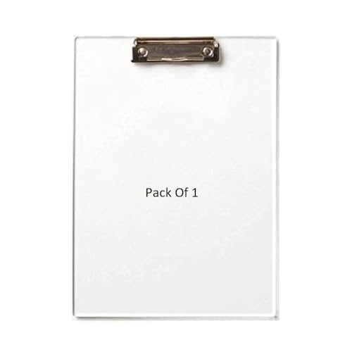 Shining Zon Paper Clipboard Writing Pad Clipboards Drawing Writing Exam Board Clipboard with Clip and Elastic – Sturdy, Lightweight for Office, School, College Transparent Exam Pad (Pack of 1)