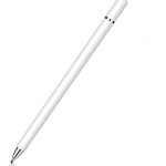 Dyazo Aluminum Super Light Weight Capacitive Stylus Pen for Touch Screen Devices with Fine Point Disc Compatible with All iOS and Smart Android Phone & Tablets Non Magnetic (White)