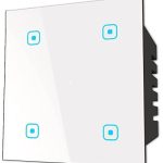 TEQOOZ® 4-Switch Smart Wi-Fi + Bluetooth Touch Switch (White) (6 Amp Each) | Smart Life App Control I Compatible with Alexa, Google Home, Apple Siri | Glass Finish
