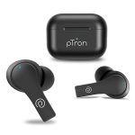 pTron Bassbuds Tango ENC Bluetooth Truly Wireless in Ear Earbuds with mic, Movie Mode, 40Hrs Playtime, Bluetooth Headphones 5.1, Deep Bass, Touch Control TWS Earbuds & Type-C Fast Charging (Black)