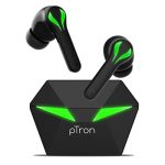 pTron Bassbuds Jade Truly Wireless in Ear Earbuds with 40ms Gaming Low Latency, HD Stereo Calls, 40Hrs Playtime, 1-Step Pairing Bluetooth Headphones, Fast TypeC Charging & IPX4 Waterproof (Black)