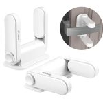 KidDough Baby Proofing Door Handle Safety Locks- Pack of 2, Protection from Lever Locks in Rooms, Kitchen, Balcony and More, Pull Lever Type Handle Proofing Locks, Baby Safety Products