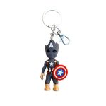 Marvel Avenger Groot Captainamerica edition Silicone Keychain Keyring| Thor| Spidrman Keychain | Doctorstrange|Thehulk Ironman Keychain | Keychain for Bike, Men, Car (I AM GROOT CAPTIANAMERICA EDITION)