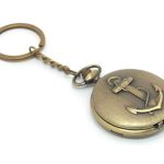 Shiani Pocket Watch Metal Keychain and Keyring (Bronze)