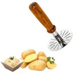 SHOP NOW Vegetable/Potato/Pav Bhaji Masher with Wooden Handle || Potato Crusher Kitchen Gadget with Non-Slip Handle || Effortless Kitchen Uses