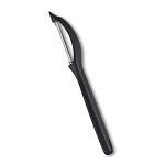 Victorinox Stainless Steel Peeler, “Swiss Classic” Serrated/Wavy Edge Universal Peeler for Professional and Household Kitchen, Black, Swiss Made
