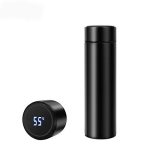 Thermos Double Stainless Steel Wall Smart Flask Vacuum Insulated Water Bottle with LED Temperature Display Hot and Cold Water Bottle 500 ml (Black)