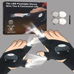 LED Flashlight Gloves, Valentines Day Gifts for Men Boyfriend Husband Boys Him Her, Valentines Day Cool Tools Gadgets for Man Husband, Hands Free Lights Gloves Gadget for Fishing, Repair, Camping