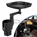 Cup Holder Tray for Car Cup Holder Expander with Car Drink Holders Compatible with Hydro Flasks 32/40 oz Nalgenes 30/32/38/48 oz Camelbak 32/40 oz Detachable Tray Table