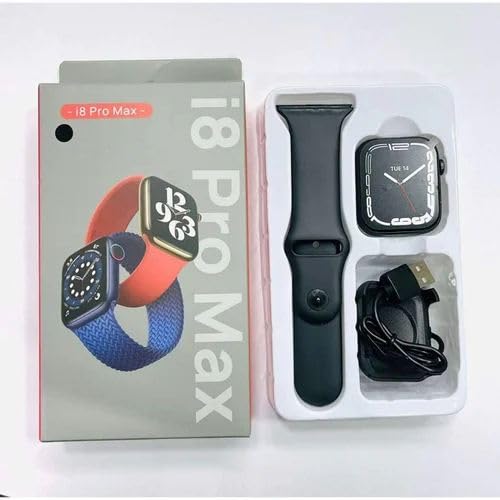 Hipex i8 Pro Max All in One Series 8 Smart Watch with Fitness Tracker Heart Monitor Men Women Smartwatch Black