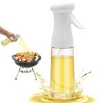 Honbuty Olive Oil Sprayer for Cooking – 200ml Glass Oil Dispenser Bottle Spray Mister – Refillable Food Grade Oil Vinegar Spritzer Sprayer Bottles for Kitchen, Air Fryer, Salad, Grilling, Frying(White)