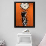 GADGETS WRAP Printed Photo Frame Matte Painting for Home Office Studio Living Room Decoration (11x17inch Black Framed) – Orange Boy