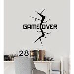 GADGETS WRAP Creative Vinyl Decal Game Over Crack Gamer Room Words Wall Stickers Bedroom Decoration Teen Boys Gift Wall Decals Mural Wall Decoration Decal Sticker