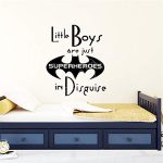 Gadgets Wrap 2018 Time-Limited Sale Wall Stickers Wxduuz Little Boys are Superheroes Quote Wall Decal Nursery Vinyl Sticker Room Decor