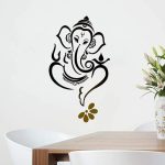 GADGETS WRAP Lord Ganesh Ji Wall Sticker for Poja Room, Kids Room, Office Room, (Multicolor,Size – 50 cm X 35 cm)