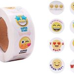 Decor Production Pack of 50 Vinyl Waterproof Multipurpose Emoji Stickers for Kids, Scrapbooking, waterbottles, Electronic Gadgets(Emoji Roll 01)