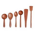 The Indus Valley Neem Wood Compact Flip/Spatula/Ladle for Cooking Dosa/Roti/Chapati | Kitchen Tools | No Harmful Polish | Naturally Non-Stick | Handmade (Set of 6)