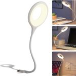 XUEBIN USB Intelligent Voice Control Light for Laptop | 360° Flexible Goose Neck | USB Smart Voice Control Led Light | Lightweight LED Study Lamp for Home, Office, Study (White)