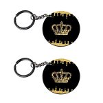 Anuman007 | queen key chains | keychain knife gadgets Printed Wooden Keychains | Circle Shape Set of 2 keyrings 2×2 inch