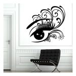 GADGETS WRAP Big Eye Wall Decal Woman Lady Eyelashes Beauty Salon Wall Decoration Decal Sticker