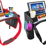 2 PK – Kids Car Seat Activity Tray | Inspire Active Toddlers & Big Kids for Years! Dry-Erase White Board & Eating Snack Travel Tray with No-Drop Tablet iPad Holder Stand & Art Supplies Storage Pockets