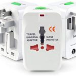 COOLCOLD Universal Travel Adapter, Universal Adapter, International Travel Adapter with Dual USB Ports Smart Plug Travel Adaptor International All in 1, 100-250 Voltage Charger (White)