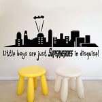 Gadgets Wrap Wall Stickers Little Boys are Just Superheroes in Disguise Inspirational Quotes Vinyl