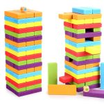 Toy Imagine™Colorful Wooden Stacking Games For Kids And Adults|Balancing Puzzles Toys|Wood Falling Tower With 4Dice|Math Challenging Game|2+Years|Skill Development And Color Recognition(Multi-Colored)