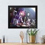 GADGETS WRAP Printed Photo Frame Matte Painting for Home Office Studio Living Room Decoration (17x11inch Black Framed) – Anime Girl Cat