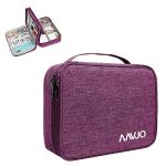 Aavjo Electronics Cosmetics Travel Organizer, Portable Bag for Accessories Cables, Gadget Storage, Power Bank, Phone Charger, Universal Cable Storage Bag for Office and Home (Double Layer – Purple)