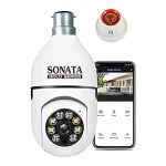 SONATA GOLD 360° HD Bulb Light Wireless IP Camera, Fish Eye 360 Degree Panoramic Mini Lamp IR CCTV Home Security CCTV Camera