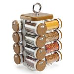 Luximal� Wooden Style Plastic Revolving Multipurpose Home Kitchen Organiser House Holding Accessories Items Masala Box Organizer Spice Jars for Storage Stand Boxes Racks Containers 1600 ml