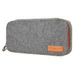 HAMELIN Oslo Tech Organiser | Grey Herringbone, Tweed Fabric | All in One Gadget Organizer | Multipurpose Pouch for Men and Women | Stylish Storage for Earphone, USB Cable, Power Bank, Mobile Charger